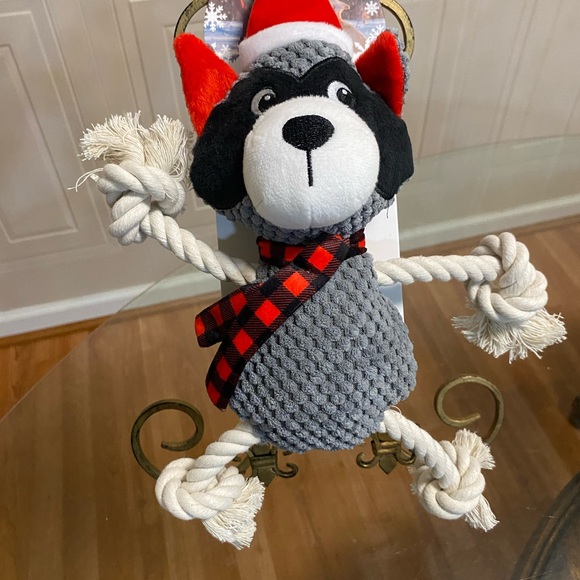 DOG WHISPERER  Interactive Dog Toy  Fox 14” With Santa’s Hat & Squeaker - Picture 2 of 5